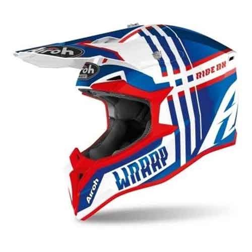 AIROH AIROH WRAAP YOUTH BROKEN BLUE/RED G