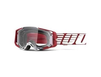 100% ARMEGA Goggle Oversized Deep Red Clear Lens