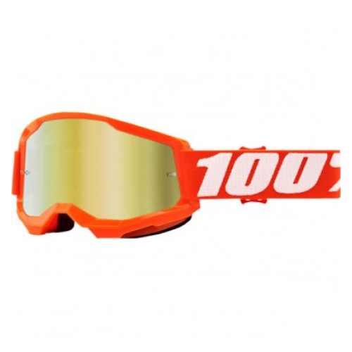 100% STRATA 2 Goggle Orange Mirror Gold Lens
