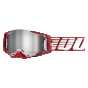 100% ARMEGA Goggle Oversized Deep Red - Flash Silver Lens